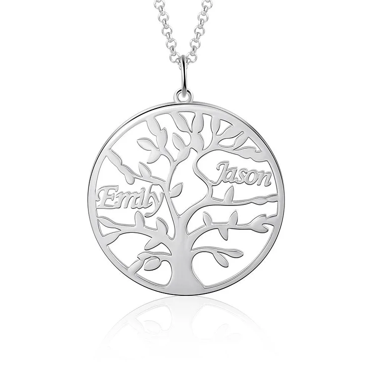 Family Tree Name Necklace Custom 2 Names Personalized Name Necklace