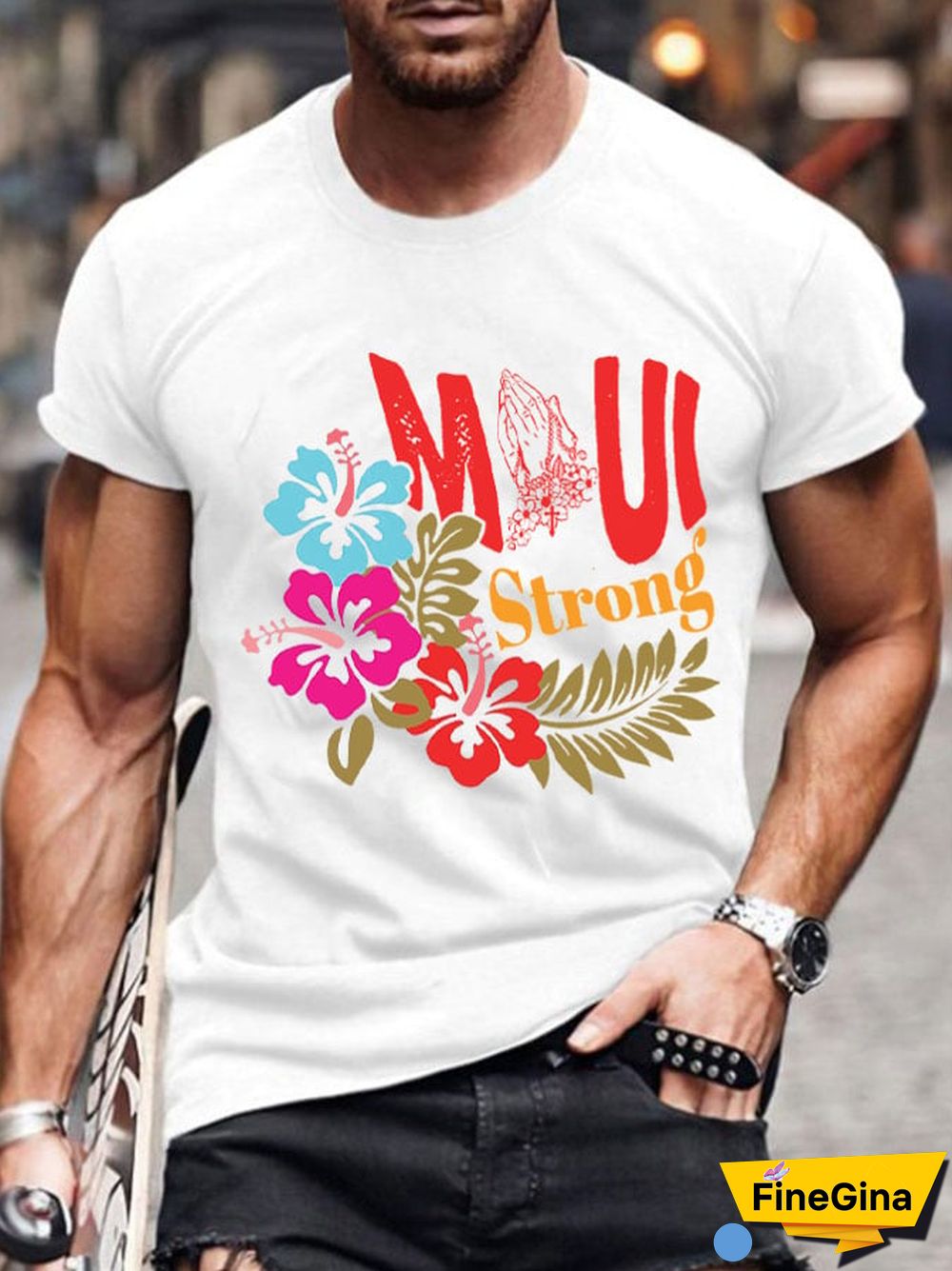 Men's Maui Strong Round Neck Short Sleeve T-Shirt