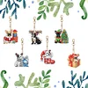 (US Local)6PCS  Christmas Dogs DIY Diamond Painting Keychain Diamond Art Keyrings