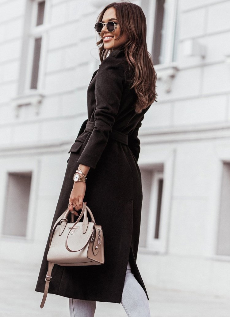 Reversible Collar High Waist Belted Midi Cotton Coat main image 0