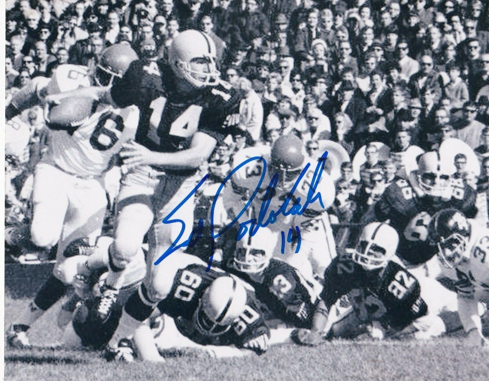 ED PODOLAK IOWA HAWKEYES ACTION SIGNED 8x10