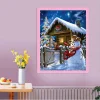 Snowman And Hut  | Full Round Diamond Painting Kits