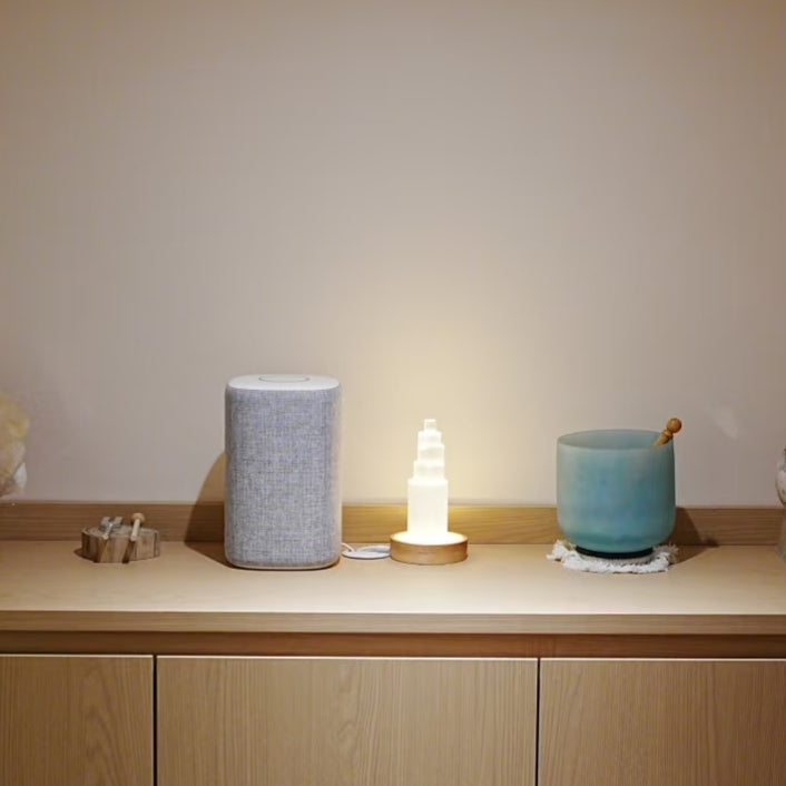 Selenite tower desk decor styling
