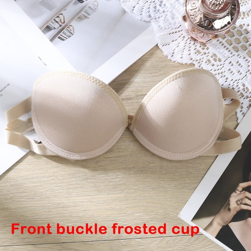 Women Strapless Bra Sexy Invisible Push Up Bralette Front Closure Seamless Padded Underwear Party Wedding Brassiere Lingerie