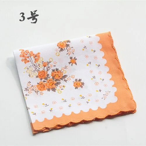 Handkerchiefs Women Soft Floral Printing Cotton Elegant Classic Pockets Square Handkerchief Womens National Style Simple Trendy
