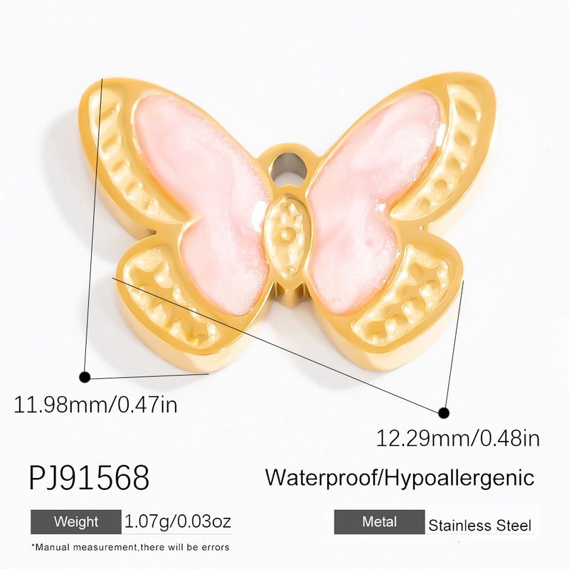 1 Piece 304 Stainless Steel Heart Shape Flower Pendant Jewelry Accessories