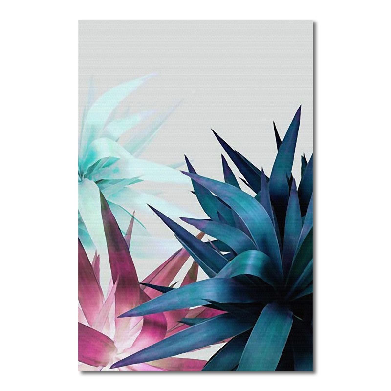 Nordic Fresh Painting Green Blue Leaf Living Room Decoration Canvas Painting Modern Fashion Style Home Decor
