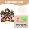DIY Red Wreath Stocking-Wooden Diamond Painting Ornaments