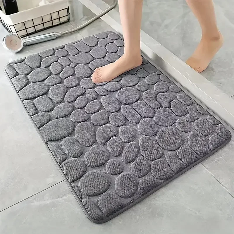 Likron Watches Premium Cobblestone Embossed Bath Mat Ultra-Absorbent Non-Slip Bathroom Rug