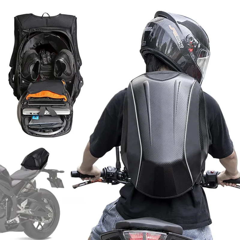 Motorcycle Backpack Waterproof Bag Hard Shell Backpack