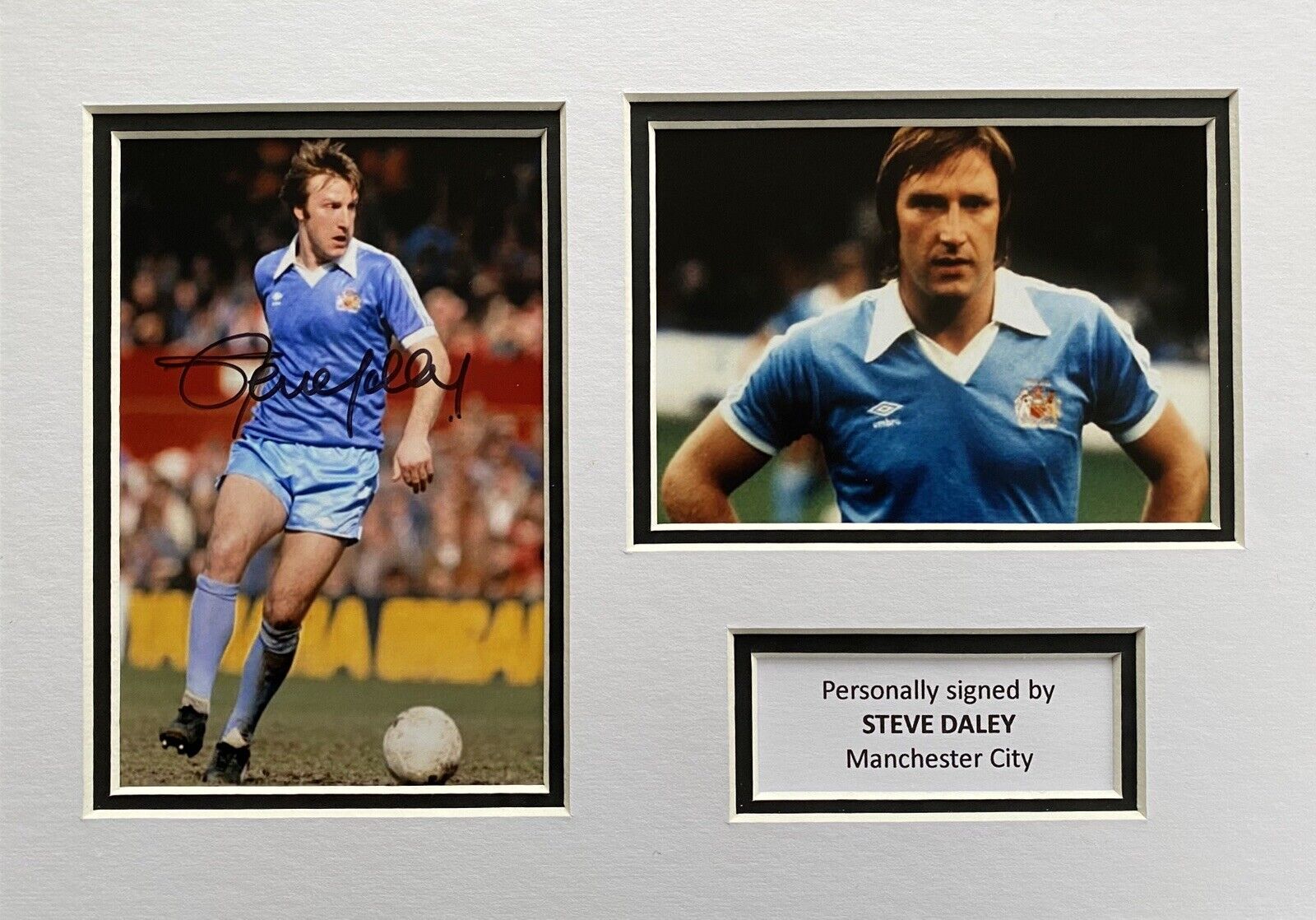 Steve Daley Genuine Signed Photo Poster painting In A4 Manchester City Mount Display