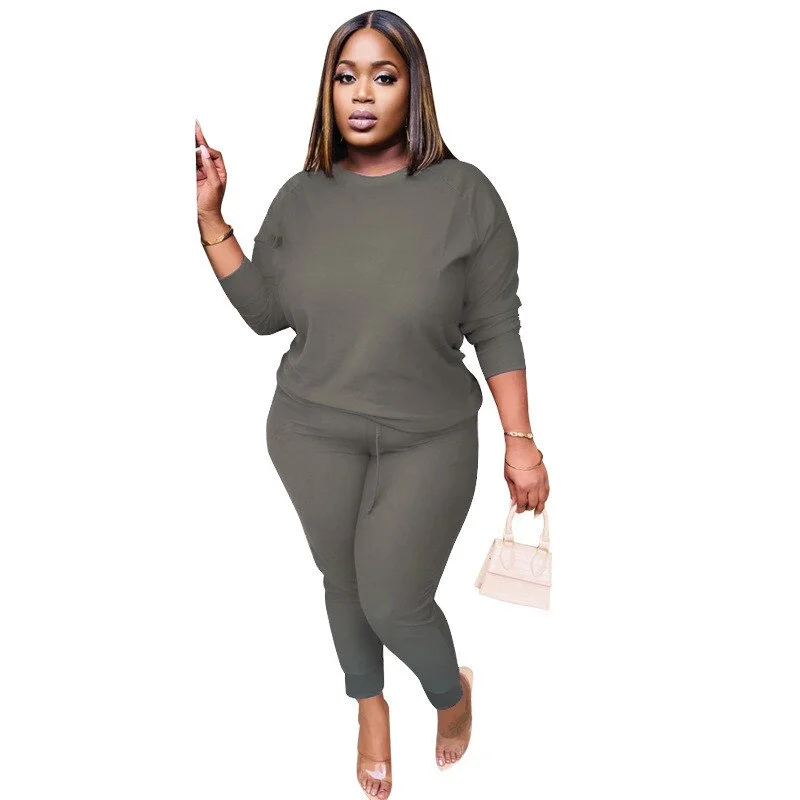 Yvlvol spring autumn two piece set women outfits tracksuit fall clothes for female 2020 2 pieces sets t shirts pants Plus size