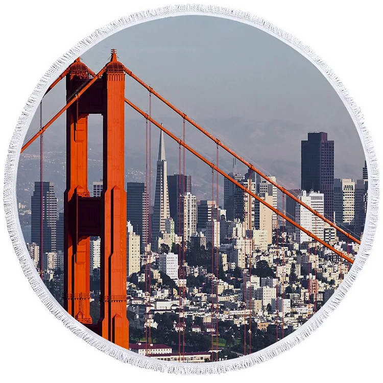 Bustling City - Circle Tapestry - 1.5M