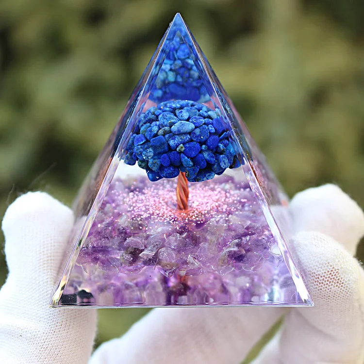 Olivenorma Lapis Lazuli Amethyst Tree Of Life Orgone Pyramid