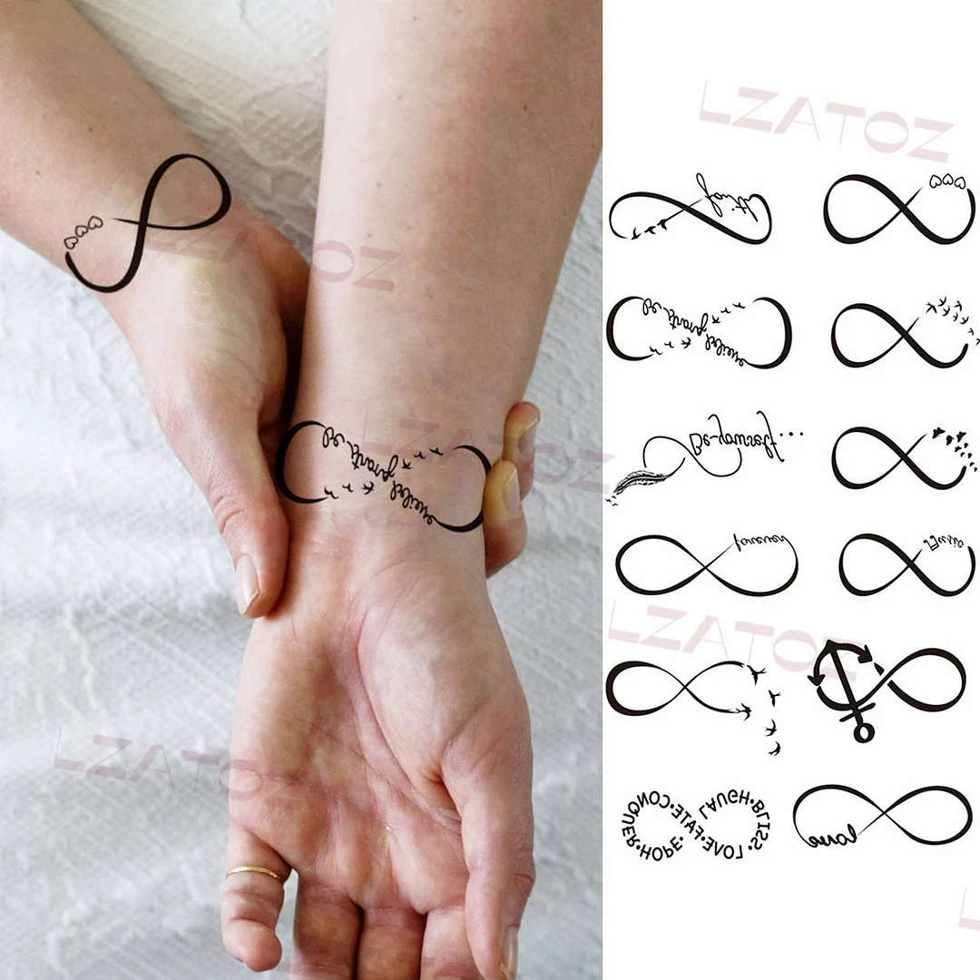 Sdrawing Big Letters Temporary Tattoos For Men Women Moon Pendant Peony Fake Tattoo Sticker Custom Armband Fashion Disposable Tatoo