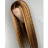 Brown Mixed Gold Highlight Straight Wigs