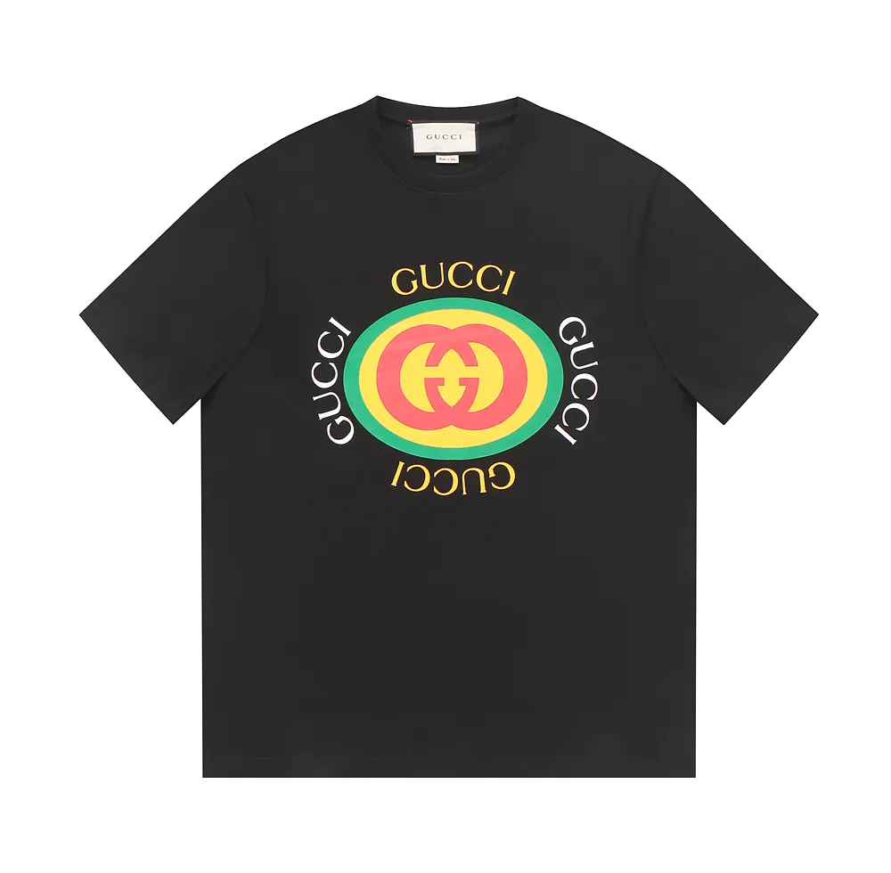 Black Emblem Print T-Shirt Front View