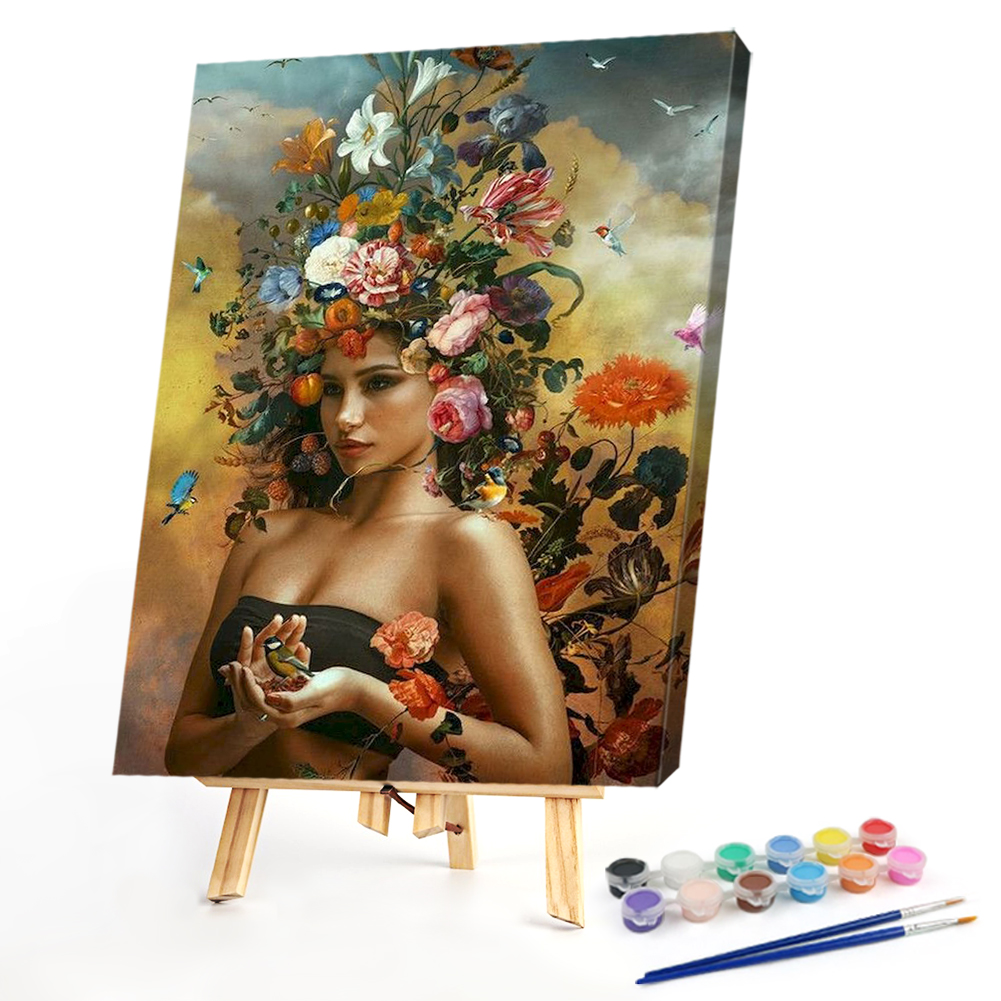 

40*50CM - Paint By Numbers - Flower Girl, 501 Original