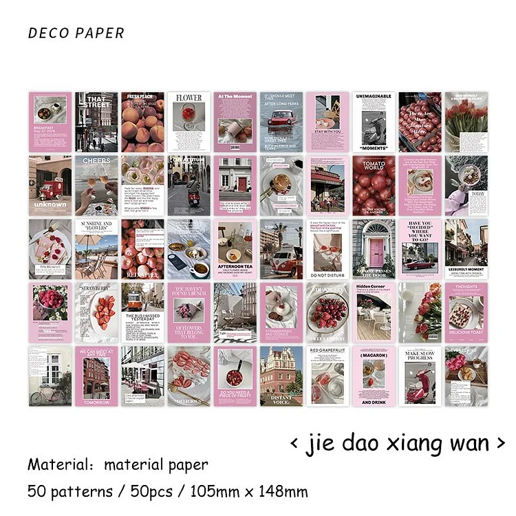 Journalsay 50 Sheets Love Again Series Literary Landscape Decor Material Paper Book