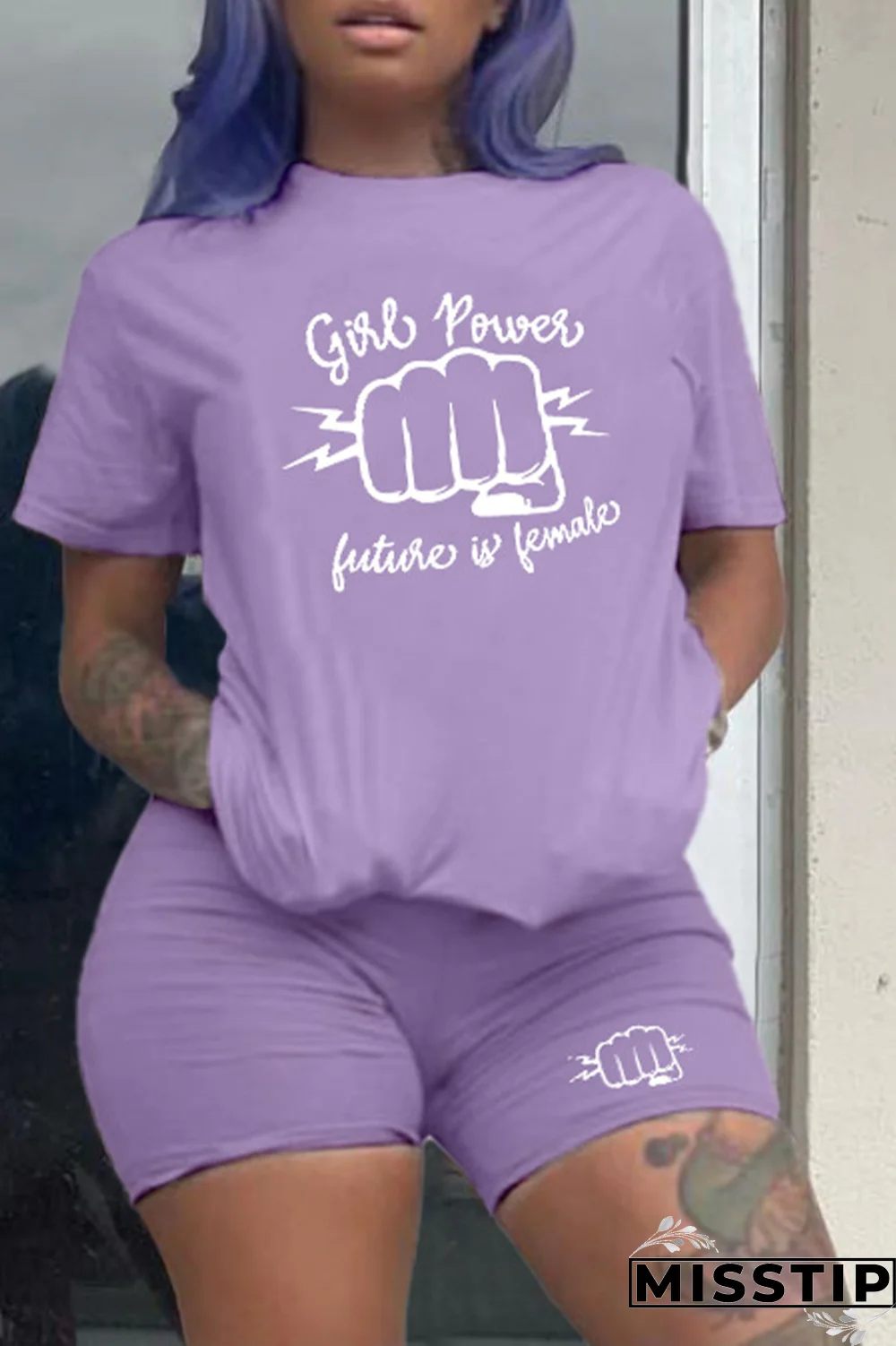 White Casual Print Patchwork O Neck Short Sleeve Two Pieces