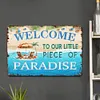 Welcome to our little piece of paradise - Vintage Metal Signs - 20*30cm/30*40cm - Garden