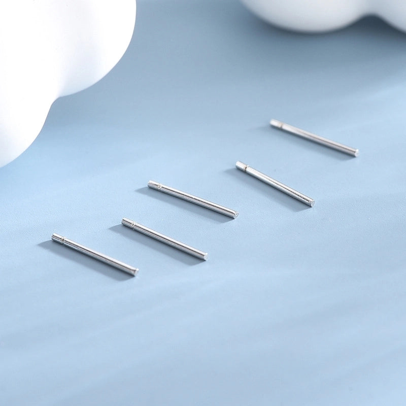 1 Pair 925 Sterling Silver Round Ear Studs