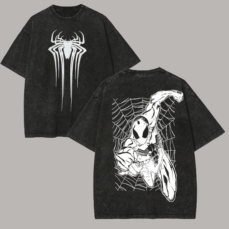 Spider Man Printed Unisex Washed T-Shirt