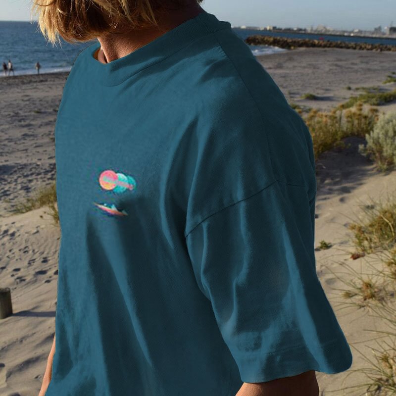 Beach Coconut Tree Landscape Print T-shirt、、URBENIE