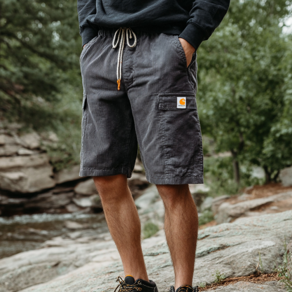 Carhartt Corduroy Cargo Shorts With Drawstring Waist