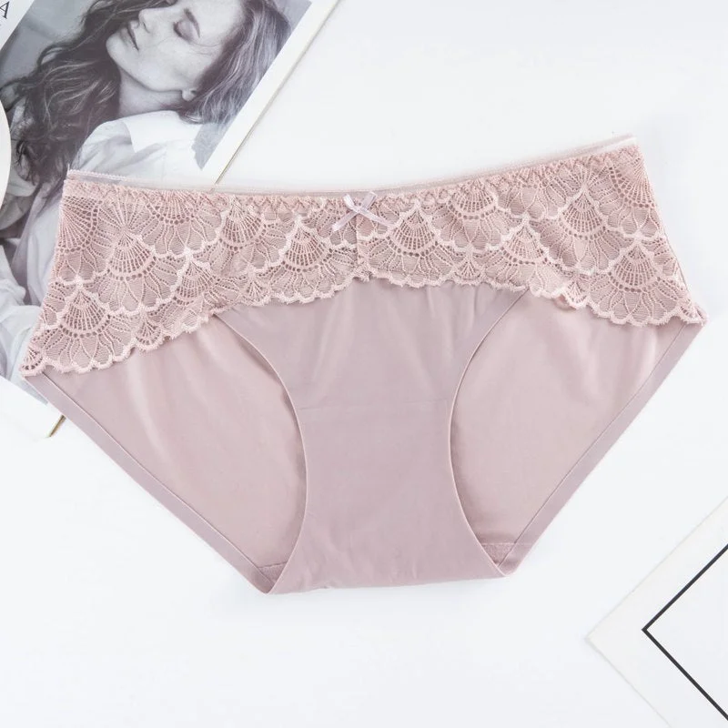 Fashion Lace Underwear Women Panties Briefs Traceless Comfortable Breathable Intimate Lingerie Female Seamless Ice Silk Panty