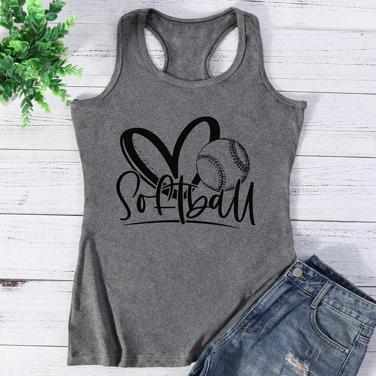 Softball heart Vest Top