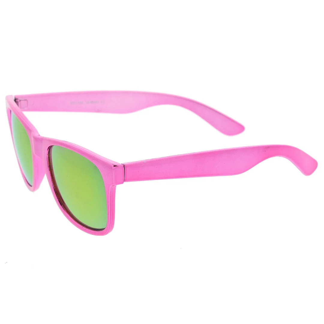 Retro Metallic Square Colored Mirror Lens Horn Rimmed glasses 55mm