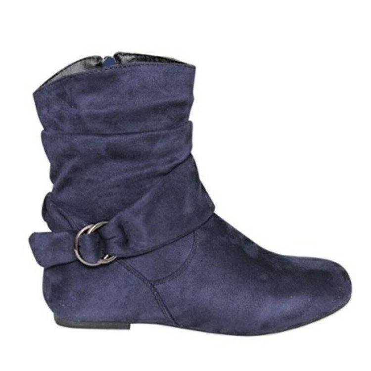 Autumn and Winter New Flat-bottomed Boots European and American Plus Size Ladies Boots Suede - VSMEE