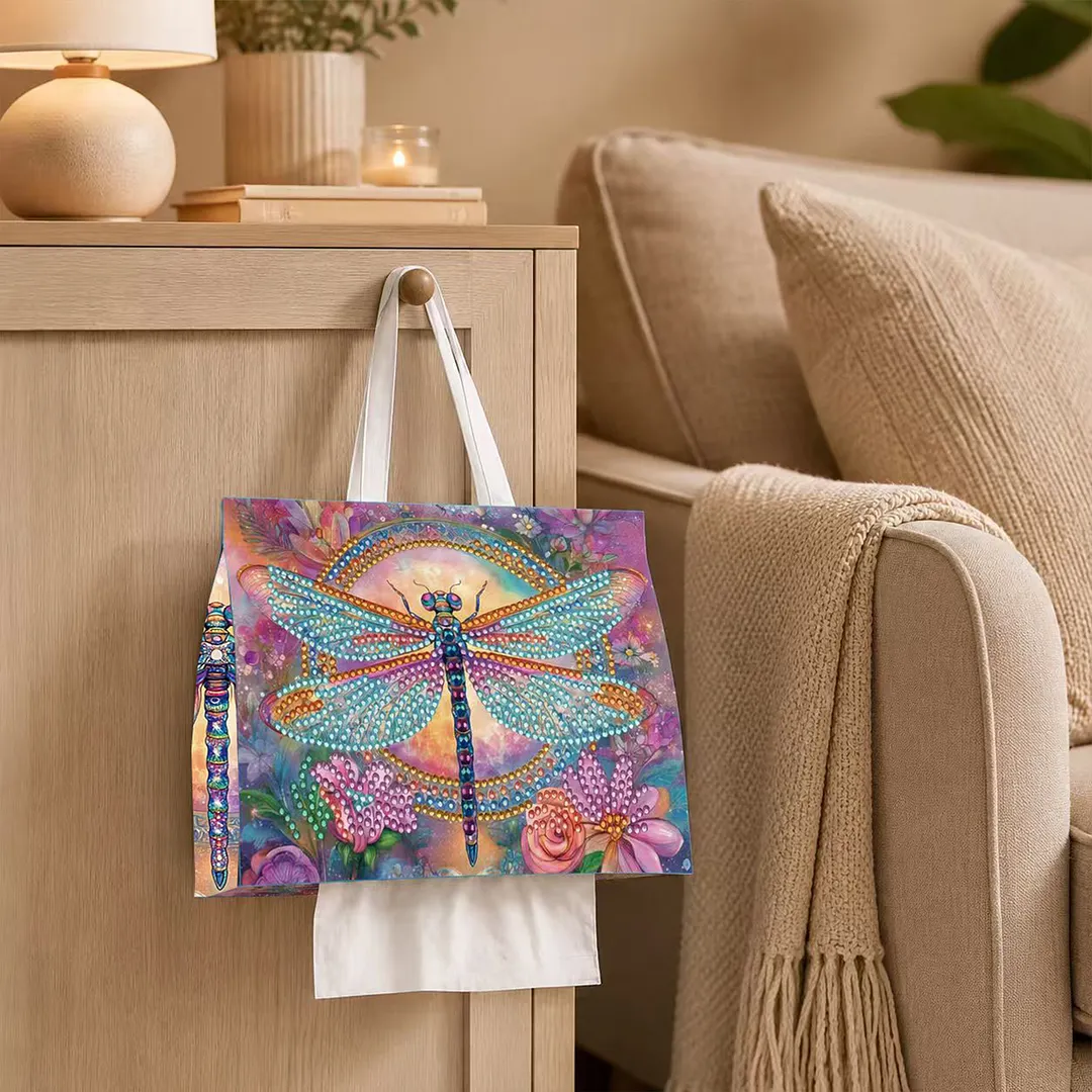Diamond Tissue Organizer Exquisite Craftsmanship for Bathroom Bedroom Decor (Dragonfly)