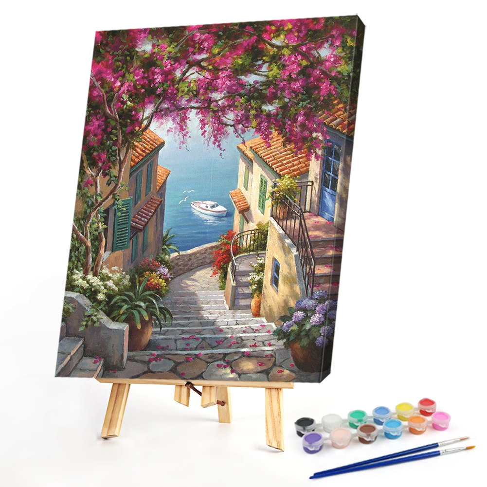 

40*50CM - Paint By Numbers - Seaside House, 501 Original