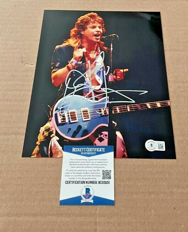 JACK BLADES SIGNED NIGHT RANGER 8X10 Photo Poster painting BECKETT CERTIFIED BAS MUSIC