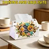 (24cm)Diamond Art Tissue Box Cover DIY PU Desktop(SweetBees and Flowers)