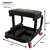 Garage Roller Seat Rolling Creeper Garage Shop Seat, Mechanic Stool for Workshop, Auto Repair Shop, Rolling Garage Seat with Tool Tray Storage, Swivel Casters & Padded Seat, 250 lb Capacity
