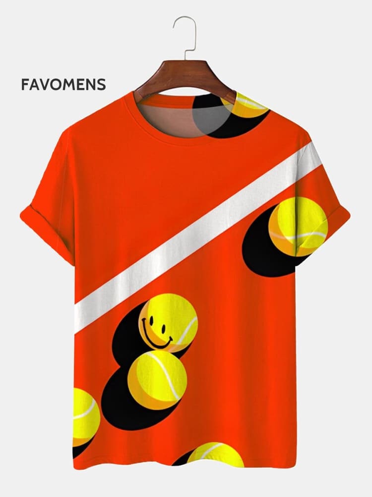 Sports Tennis Smile Balls T-Shirt Multicolor / S