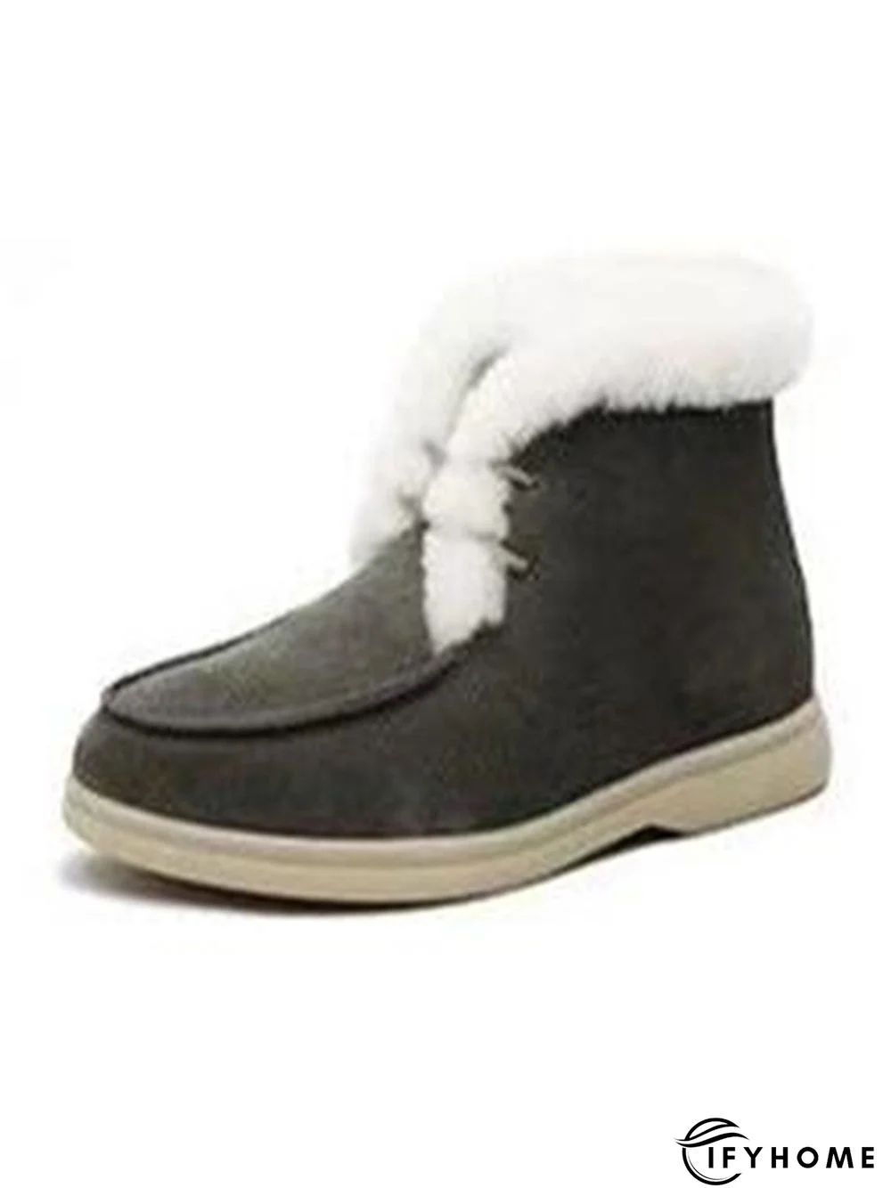 Plush Warm Lace-Up Snow Boots | IFYHOME