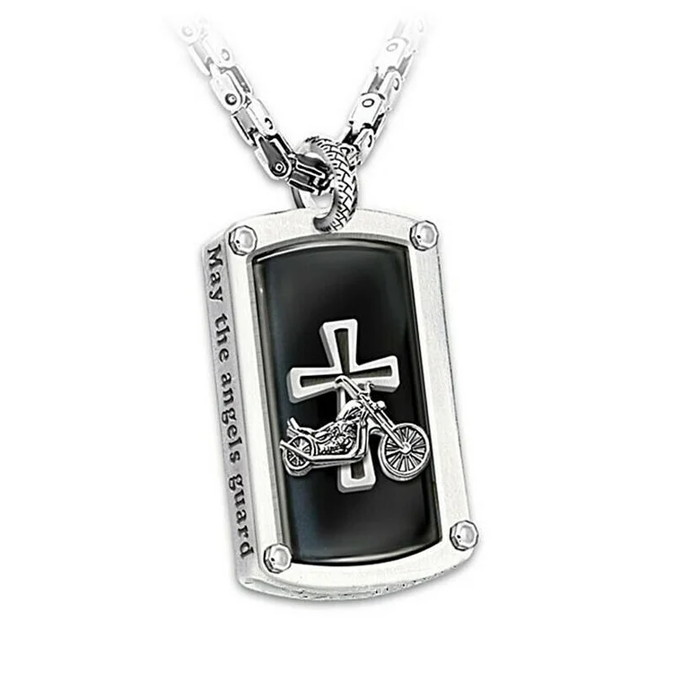 Motorcycle Cross Pendant Necklace