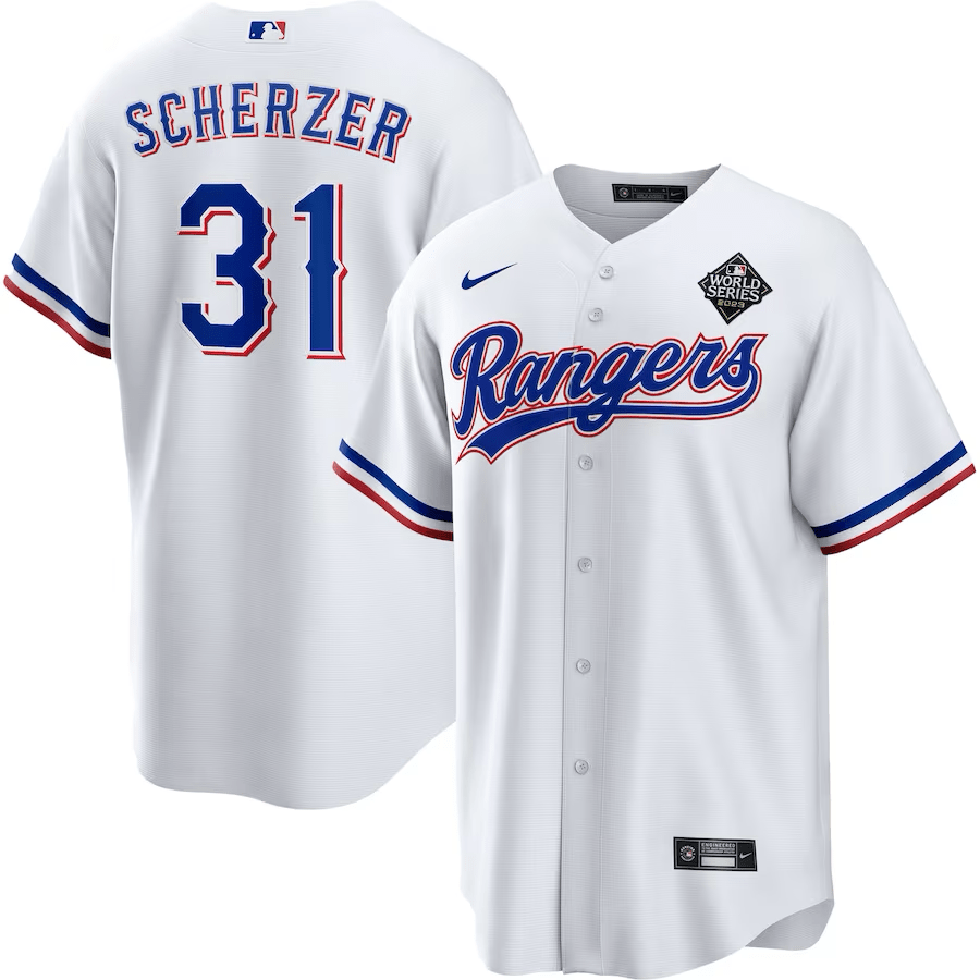 Max Scherzer Texas Rangers World Series Jerseys mysite