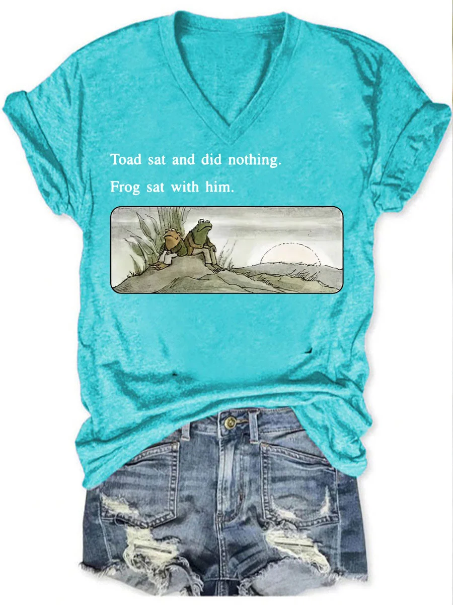 Toad And Frog V-neck T-shirt