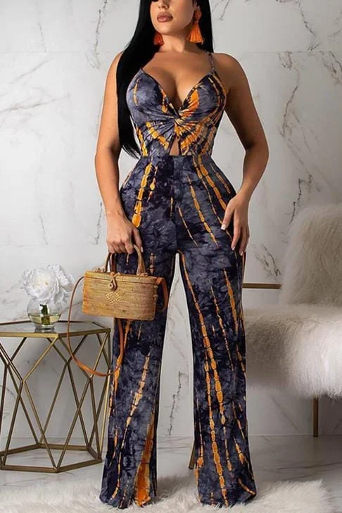 Sexy Sling Printing Jumpsuit
