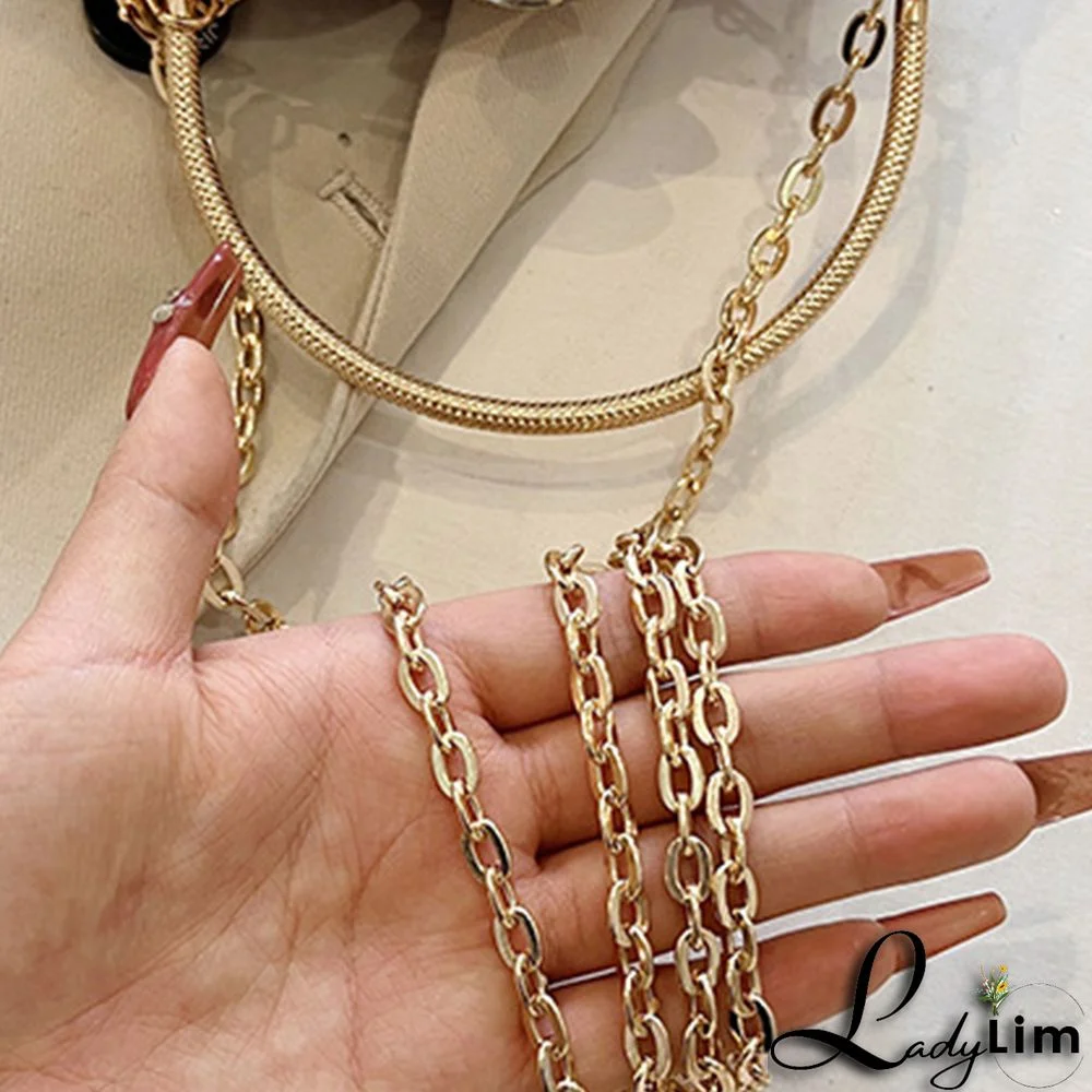 Black Casual Daily Patchwork Chains Bags