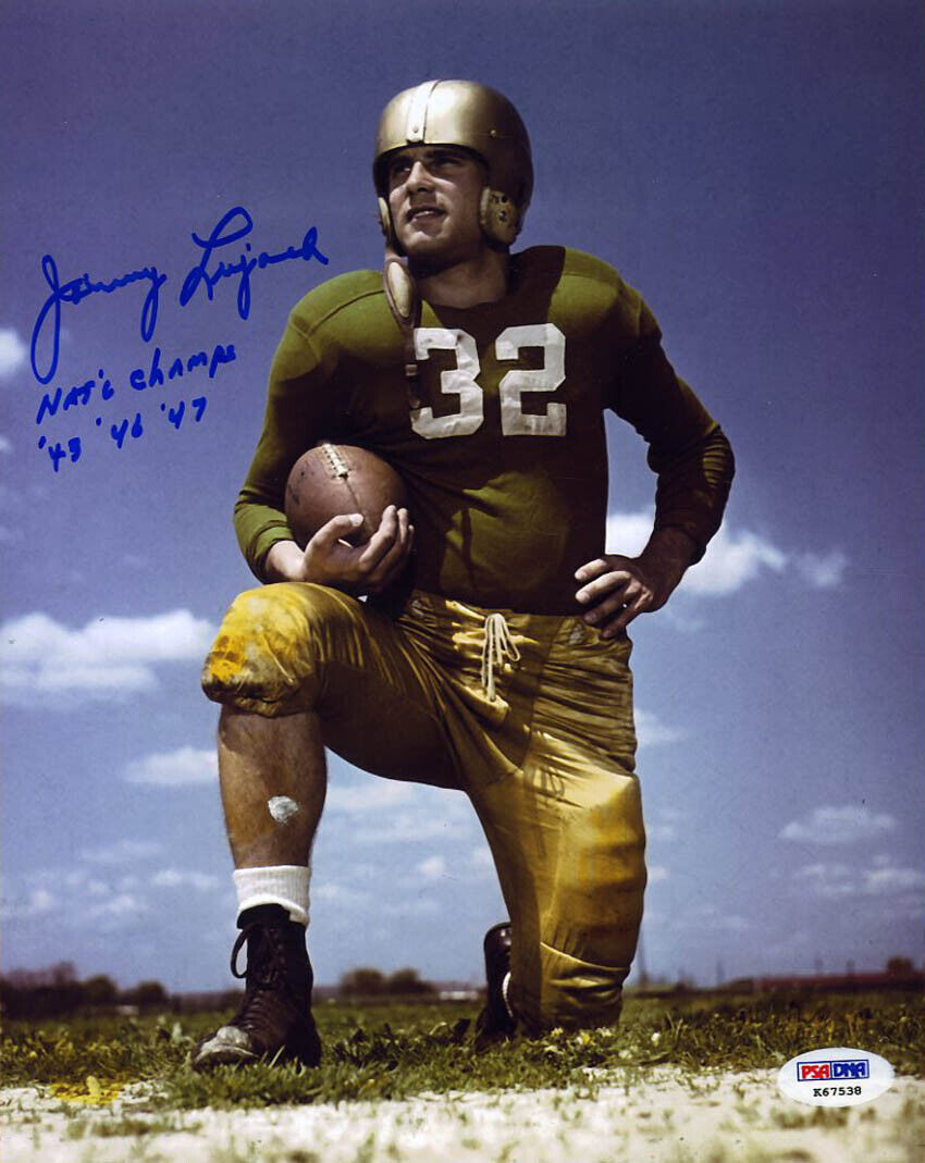 Johnny Lujack SIGNED 8x10 Photo Poster painting Champ Heisman '47 Notre Dame PSA/DNA AUTOGRAPHED