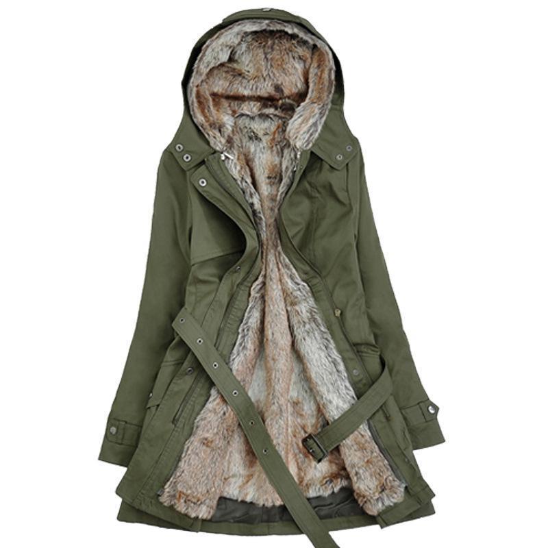 Ladies Winter Coat With Removable Faux Fur | 168DEAL