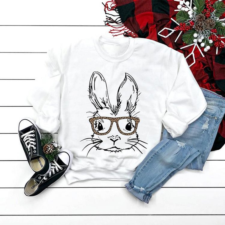 Leopard Rabbit Print Hoodie - Modakawa Modakawa