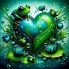 Diamond Painting -DIY Round Drill Love Frog(40x40cm)