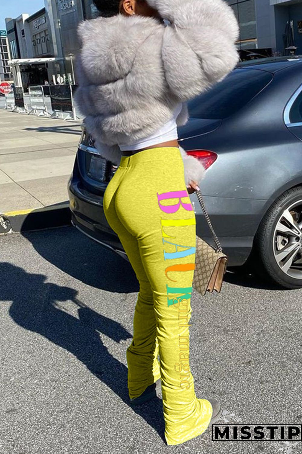 Light Green Fashion Casual Letter Printed Sports Pants